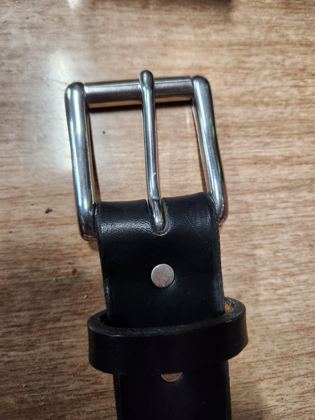 Handmade Rudedog USA 1.5” XL Black Leather Work Belt Adjustable 3021XL