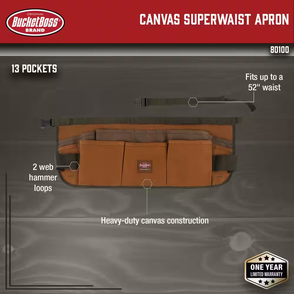 23 In. 13-Pocket Duckwear Super Waist Tool Work Apron