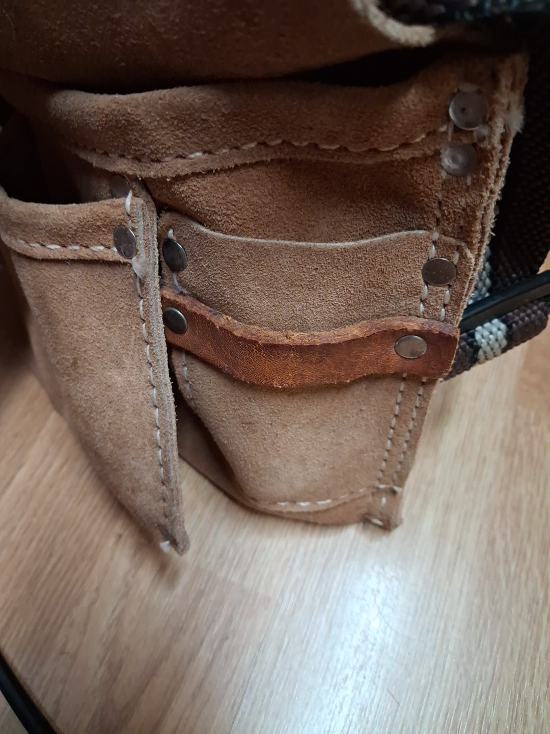 Nicholas Heavy Split Cowhide Suede Tool Pouch Nail Apron Carpenter Work Belt Bag