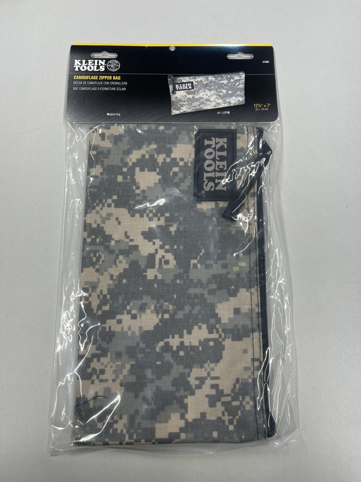 PACK OF TWO Klein Tools 5139C 12-1/2-Inch Cordura Camouflage Zipper Bag