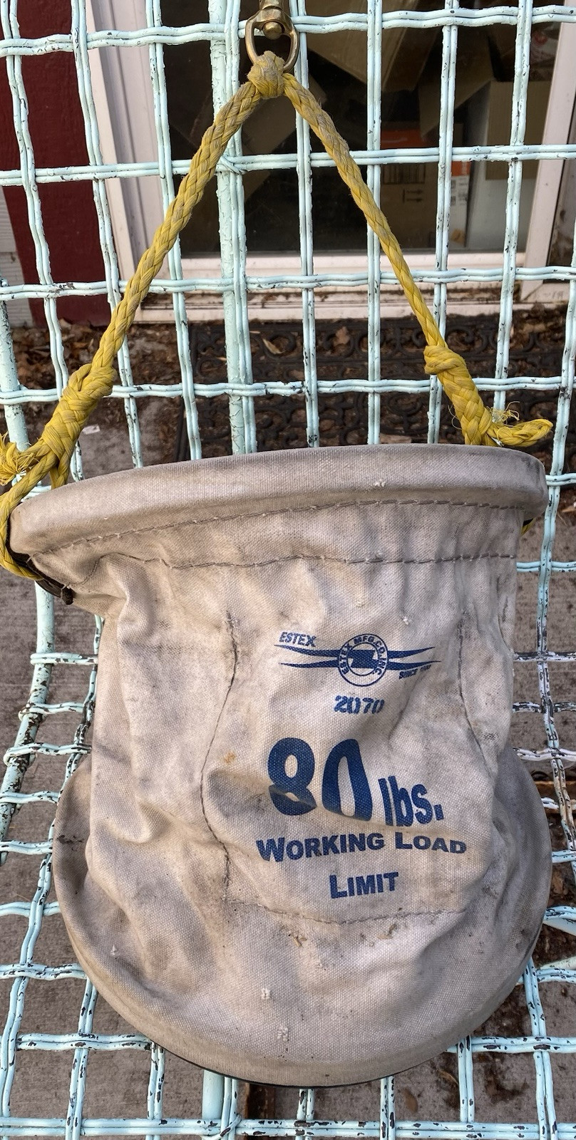 Vintage Estex Lineman Tool Canvas Bag Brass Clip Few Small Holes 80 Lbs
