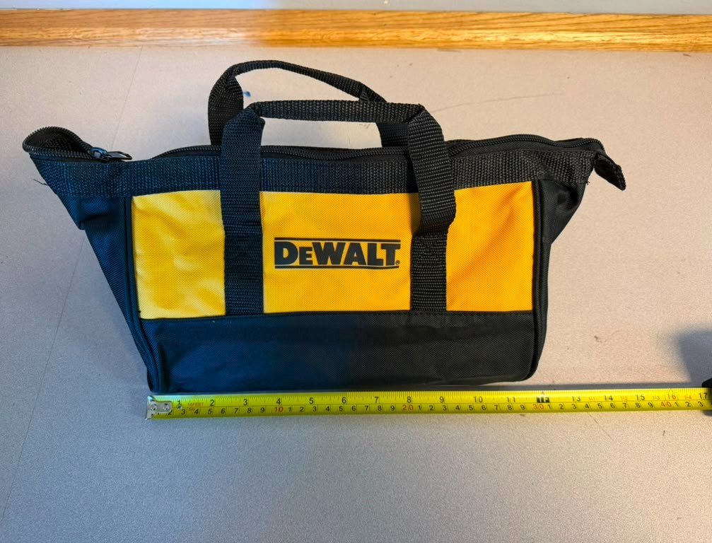DEWALT 12″ Soft Tool Bag 11x9x6 Heavy Duty Zippered Storage Organizer