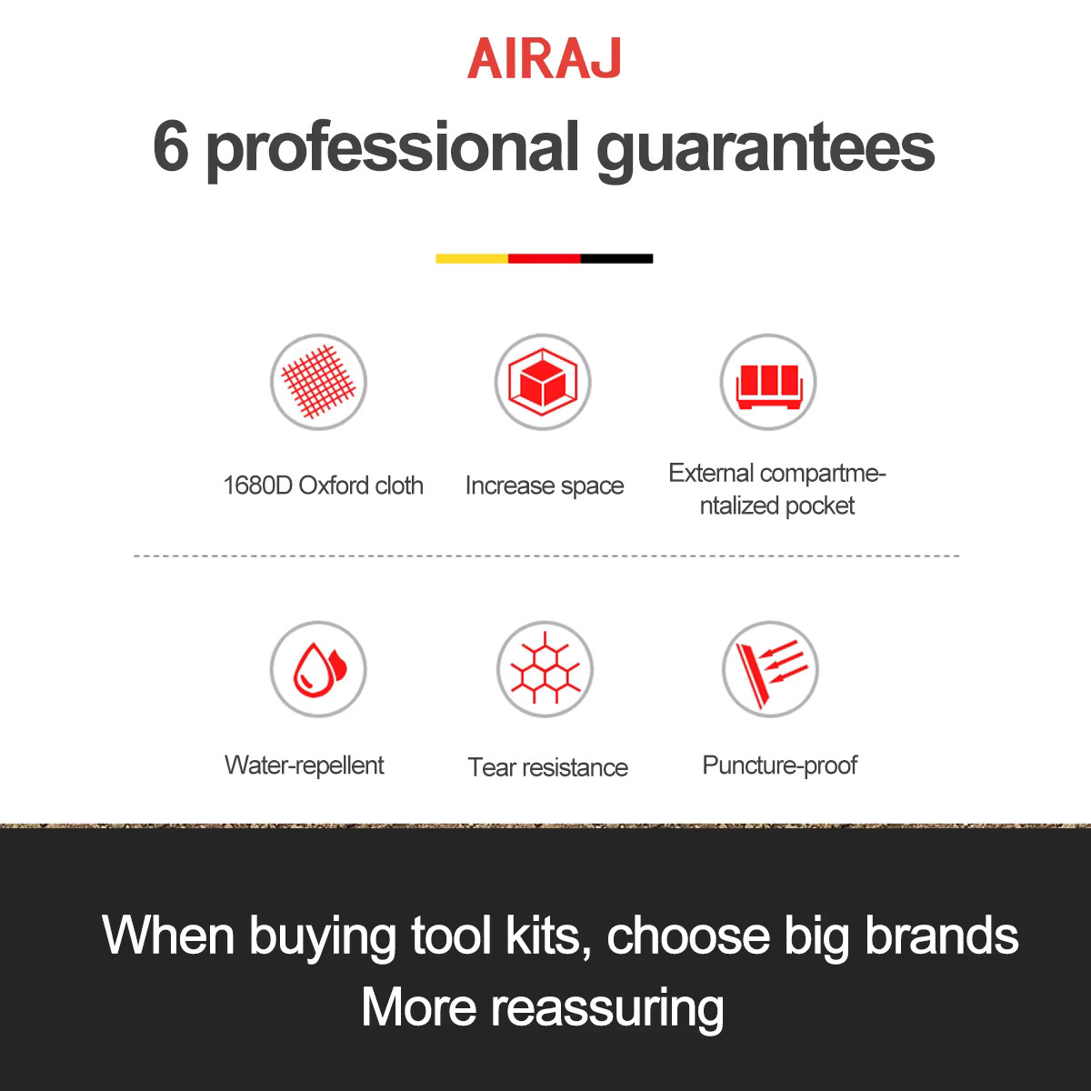 AIRAJ Multifunctional Tool Bags 1680D Oxford Cloth Electrician Wear-Resistant