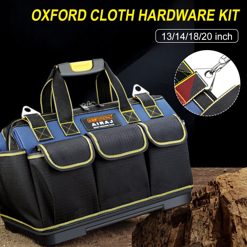 Multi-Function Tool Bag Oxford Cloth Electrician Wide Mouth Tool Bag Waterproof