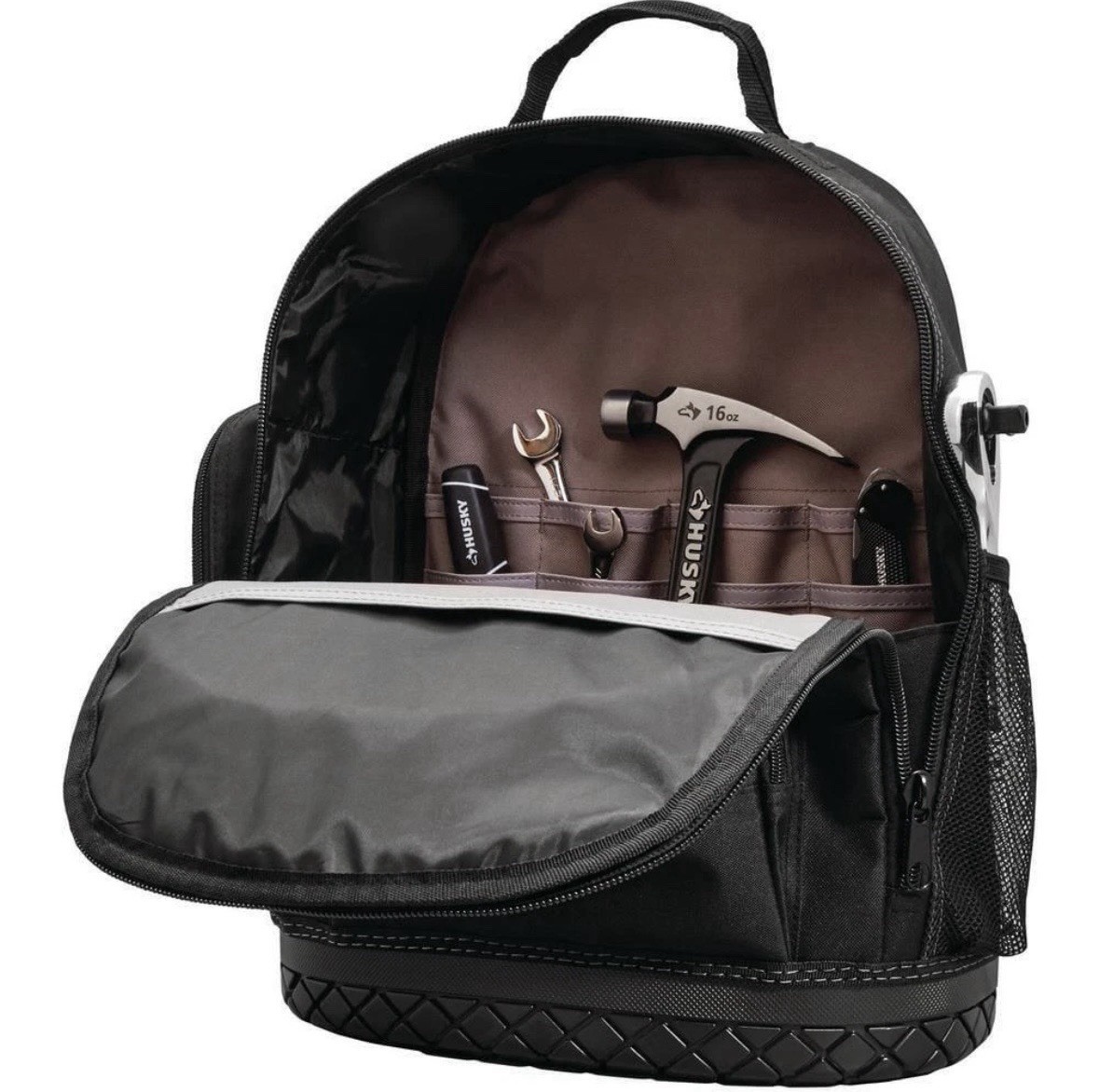 Husky 16 in. Tool Backpack Water Resistant 19 Internal Pockets Organize Tools