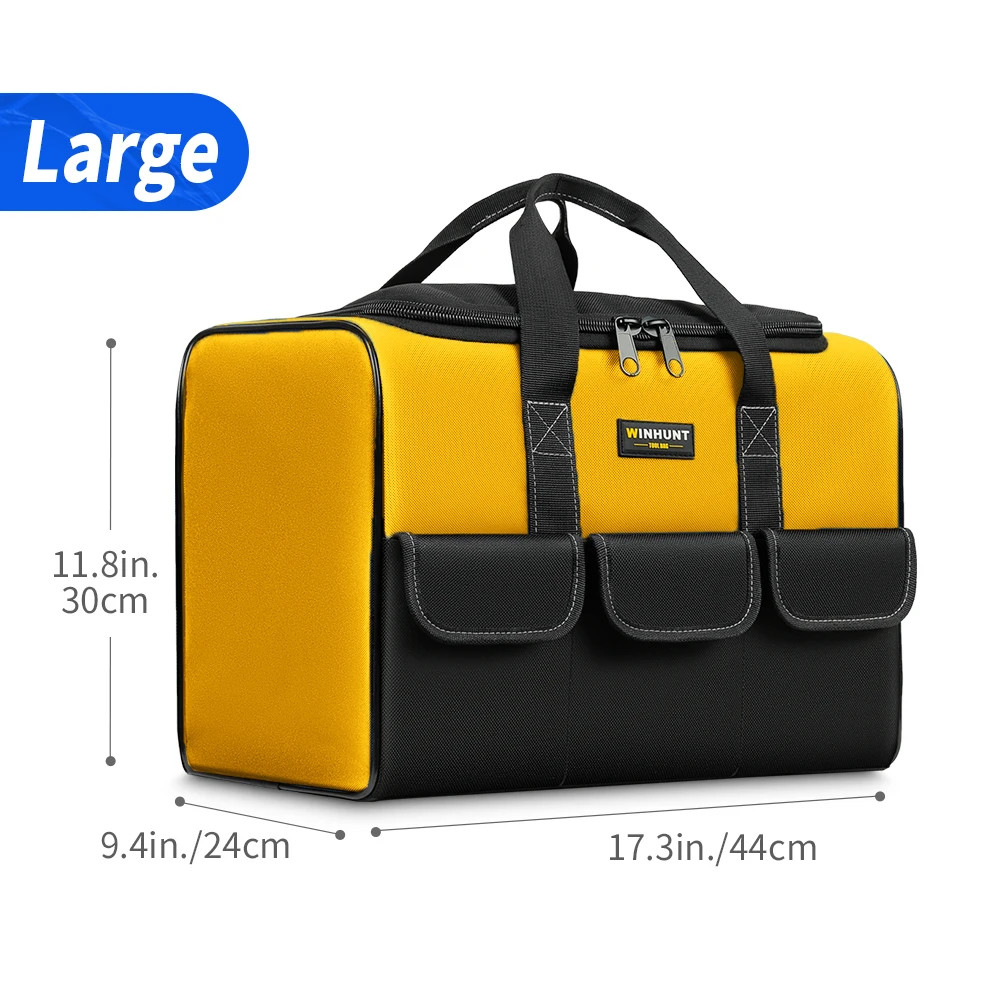 17 Inch Tool Bag, Large Tool Bag with 6 Exterior Pockets Electrician Tool Bag, f