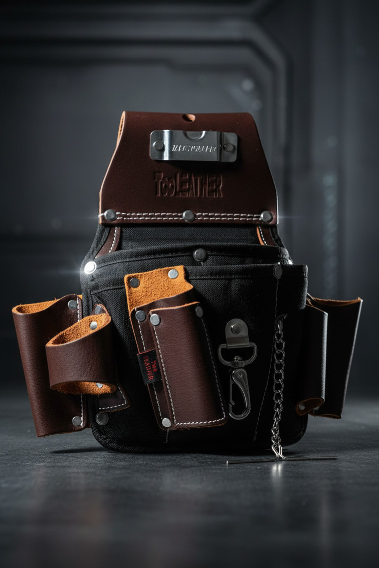 Nylon And Leather Electrician Tool Pouch – Essential Work Apron Tool Bag