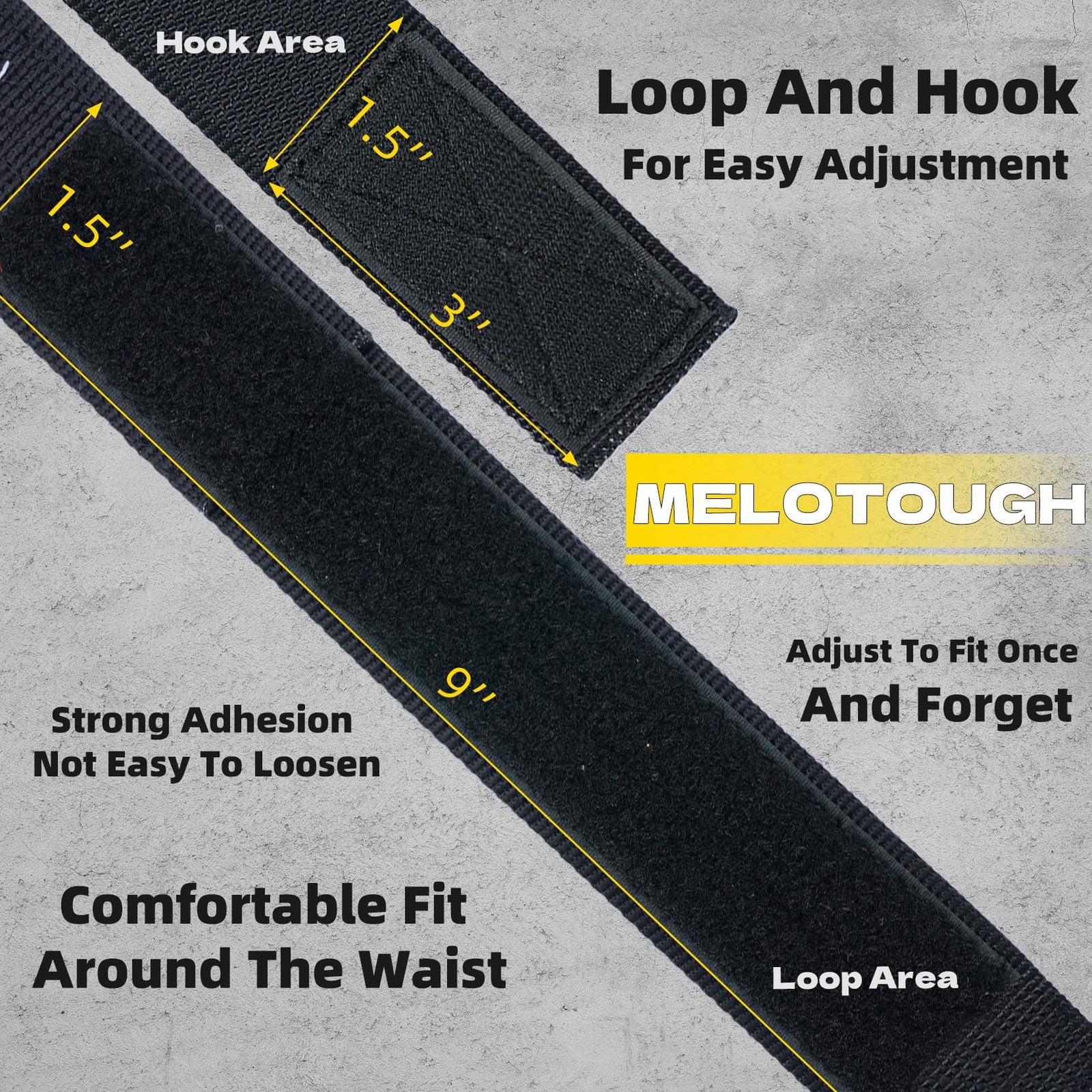 Modular EDC Tool Belt – 1.75 Inch Hook & Loop Adjustable Black Nylon Work Bel…