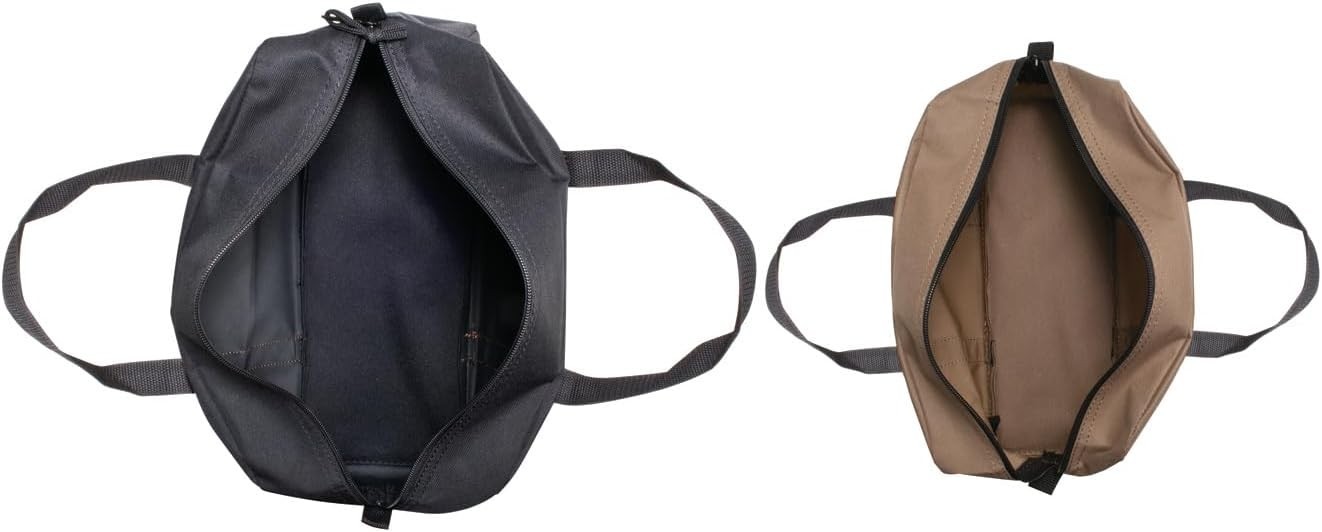 2 Pack Medium and Large Utility Tote Bag Combo,Black/Beige