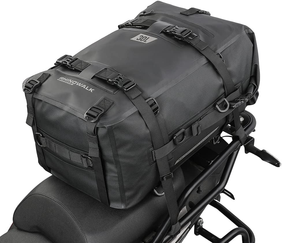 30L Waterproof Motorcycle Tail Bag – Black Motorbike Saddle Pannier Accessory