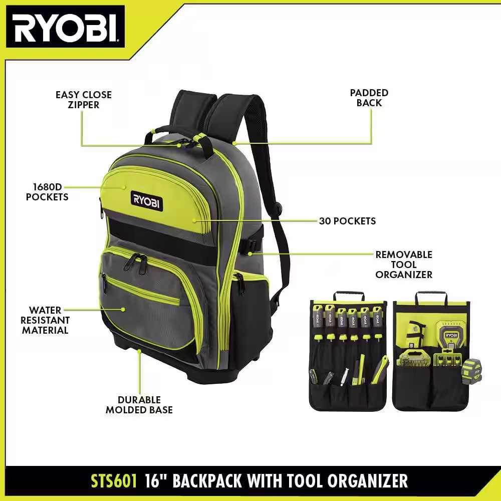 16 In. Backpack with Tool Organizer