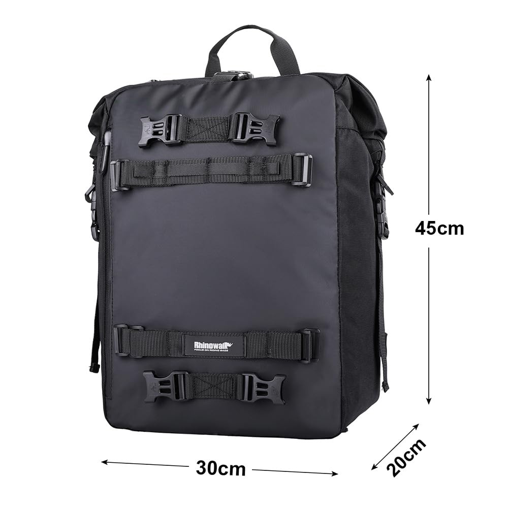 Motorcycle Tail Bag 30L Waterproof Motor Pannier Travel Luggage Motorbike Rea…