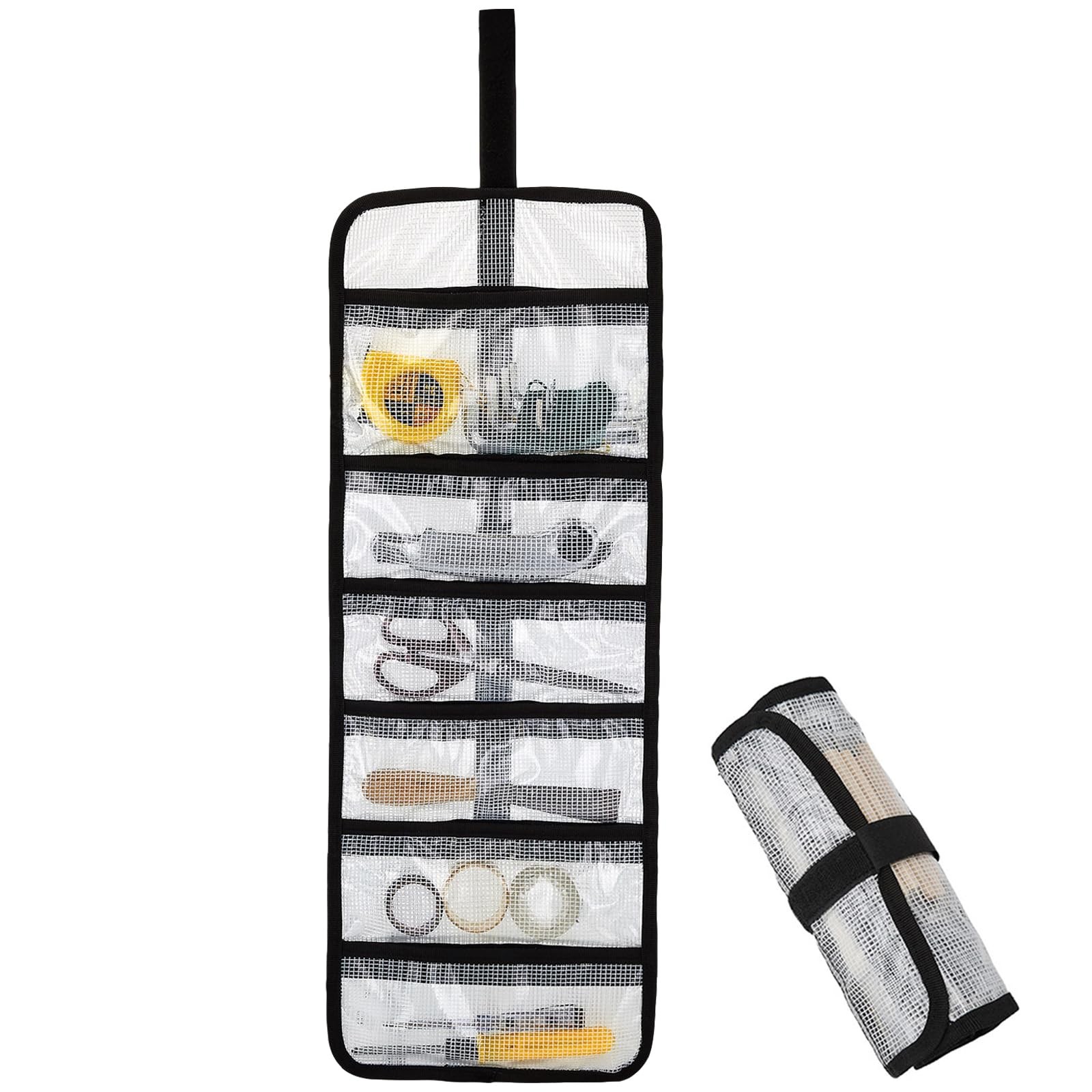 Small Roll Up Storage Bag, 6 Pockets Tool Kit, Suitable Small, 1-pack