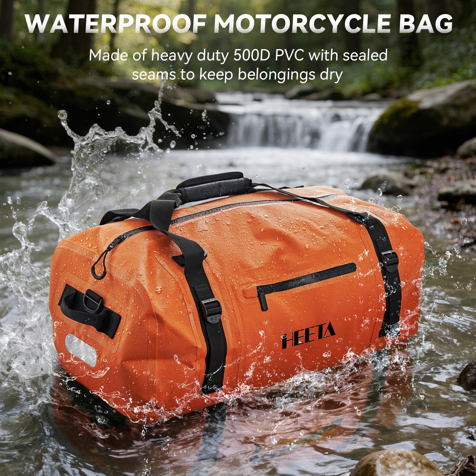 Waterproof Motorcycle Dry Bag, Waterproof Duffel Luggage Travel Bags with Zip…
