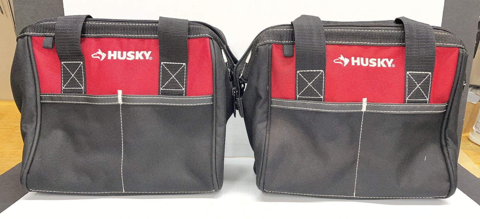 Husky 10″ Tool Bags – LOT OF 2 Canvas Zippered 10in 10 inch (Model 82124N14)