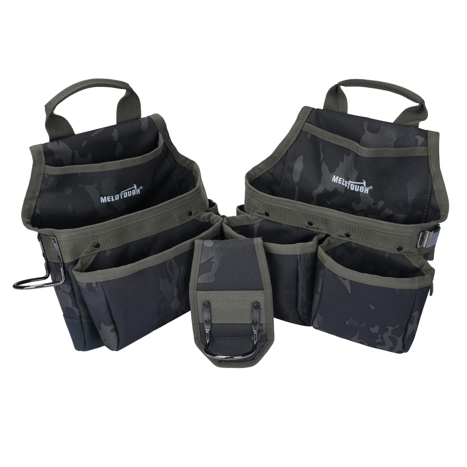 MELOTOUGH Camo Tool Belt with Suspenders Camouflage Tool Pouch Organizer Supe…