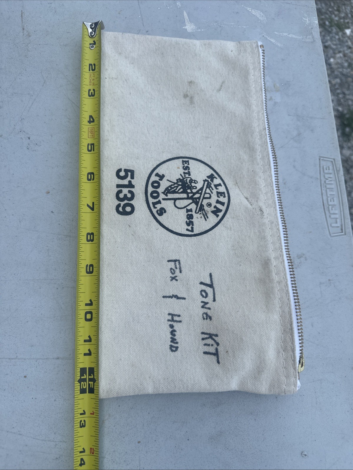 Klein Tools Zippered Pouch, canvas, ivory