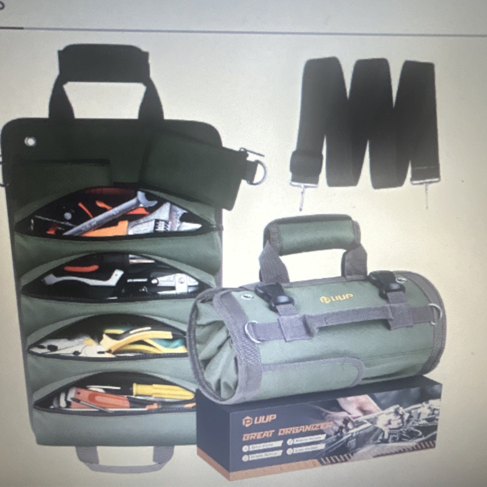 Roll Up Tool Bag Heavy Duty Tool Pouches Organizer Rollable Tool Bag