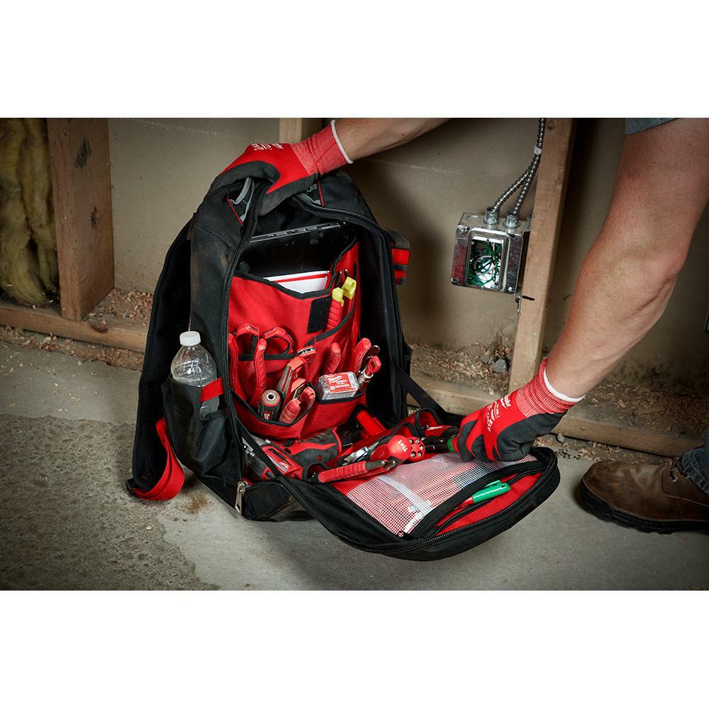 Heavy Duty Low Profile Backpack Polyester Black Storage