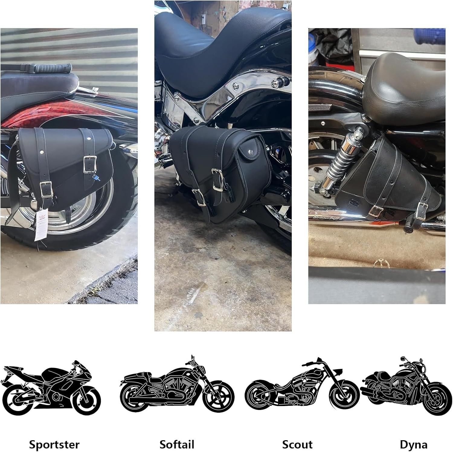 Motorcycle Swingarm Bag Synthetic Leather Solo Swing Arm Bags For Softails an…