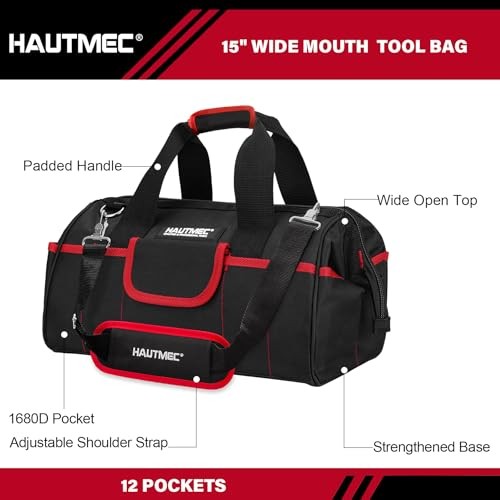Wheeled Tool Bag Set 15 Inch with Telescoping Handle