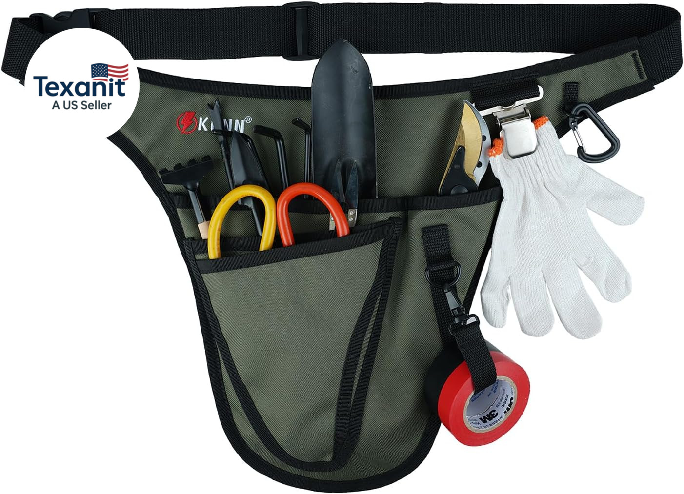 Garden Tool Belt,Durable Adjustable Tool Belt Waist Pouch with 4 Pocket for Wome