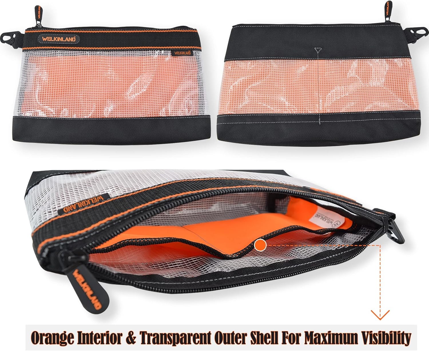 WELKINLAND Clear Tool Pouch, 4PCS Tool pouches, 13″ Tools pouch