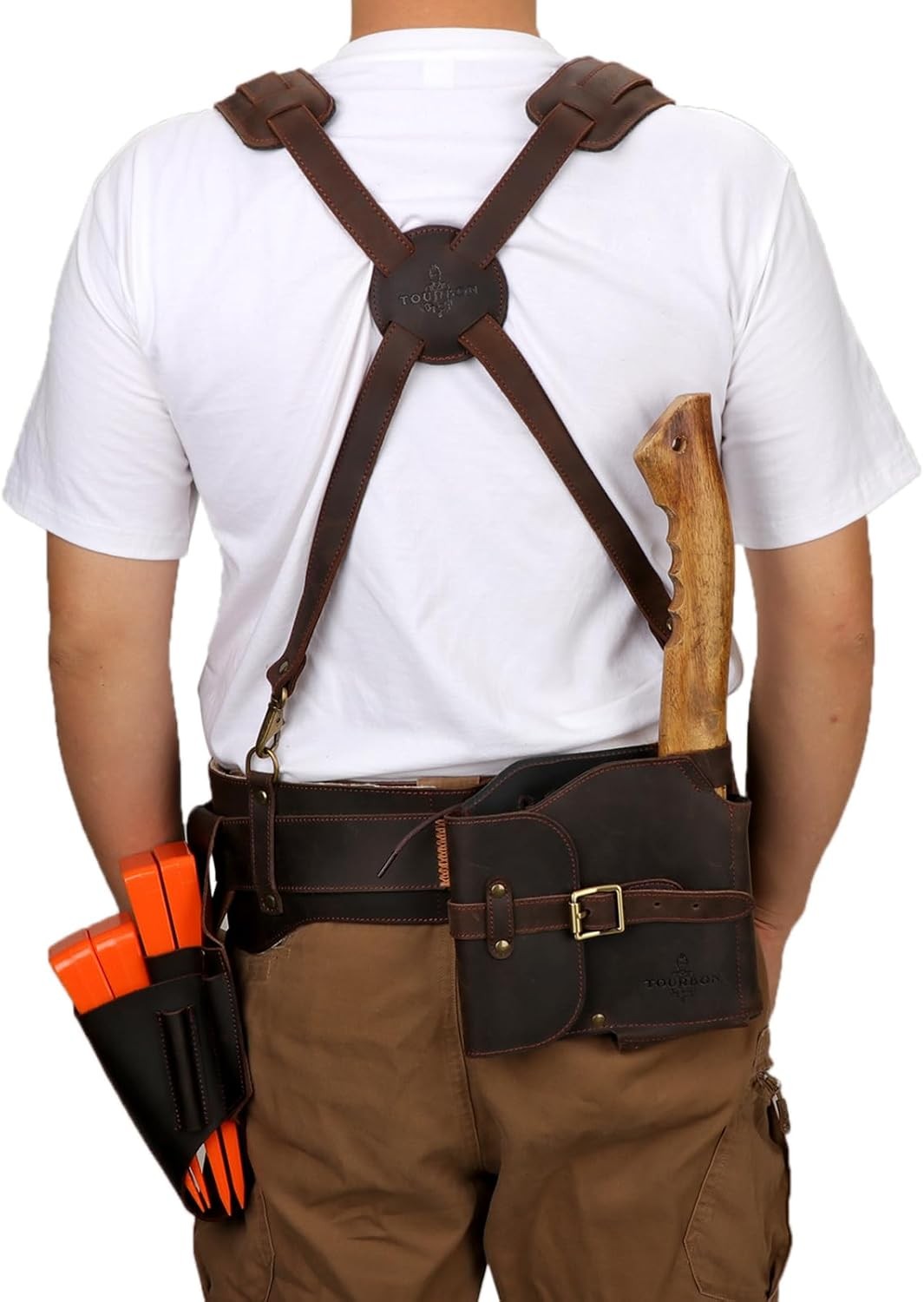 Tourbon Leather Belt Kit Faux Fleece Padded Logging