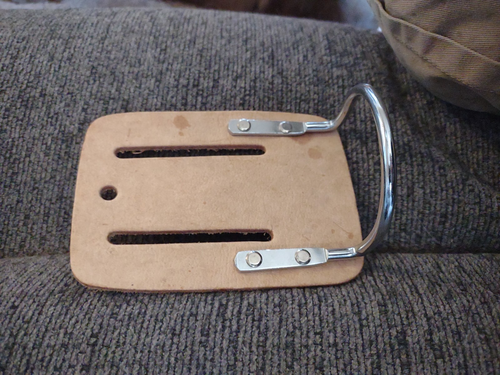 Leather Construction Hammer Holder Metal Loop For 3 And 1/2 In Belt