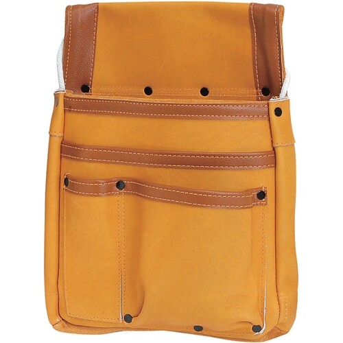 SK11 Tool waist Pouch Leather Nail Bag 2 Pocket (H/W 350x270mm) SHMK-BR Japan
