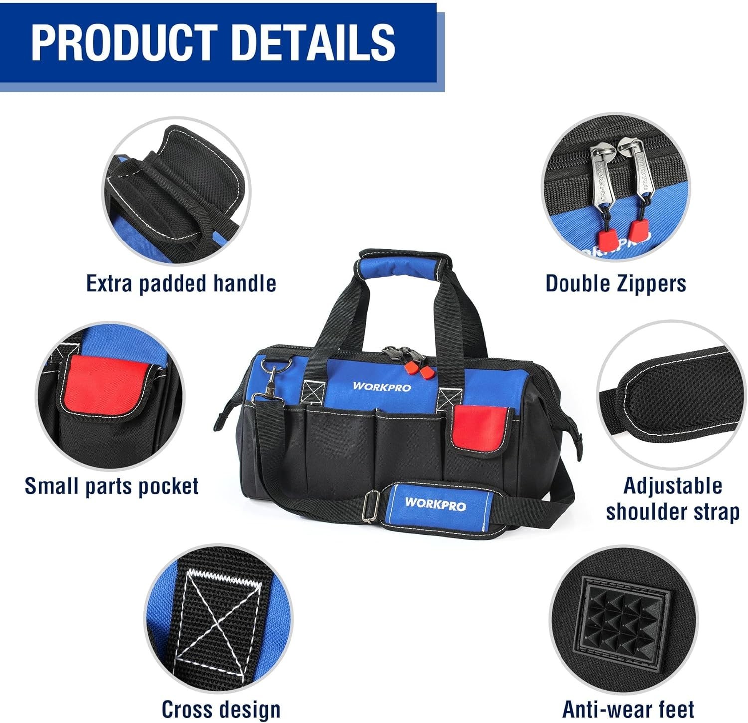 Versatile 18-Inch Close Top Storage Tool Bag – Heavy Duty for Trade and Home Use