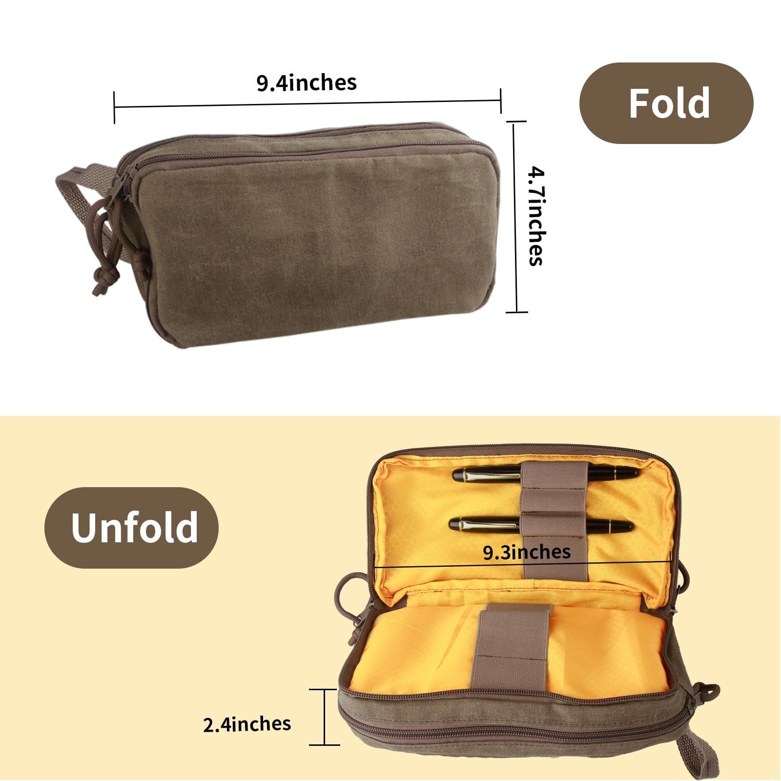 Multipurpose EDC Pouch Pen Case, Waxed Canvas EDC Bag, Small Tool Bag Pen Pou