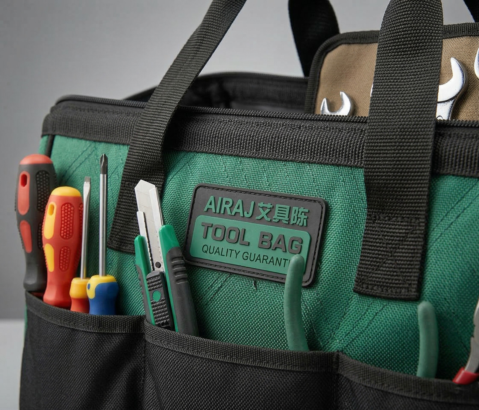 Heavy Duty 13″ Tool Bag 1680D Oxford Cloth Waterproof ABS Base 14 Pockets
