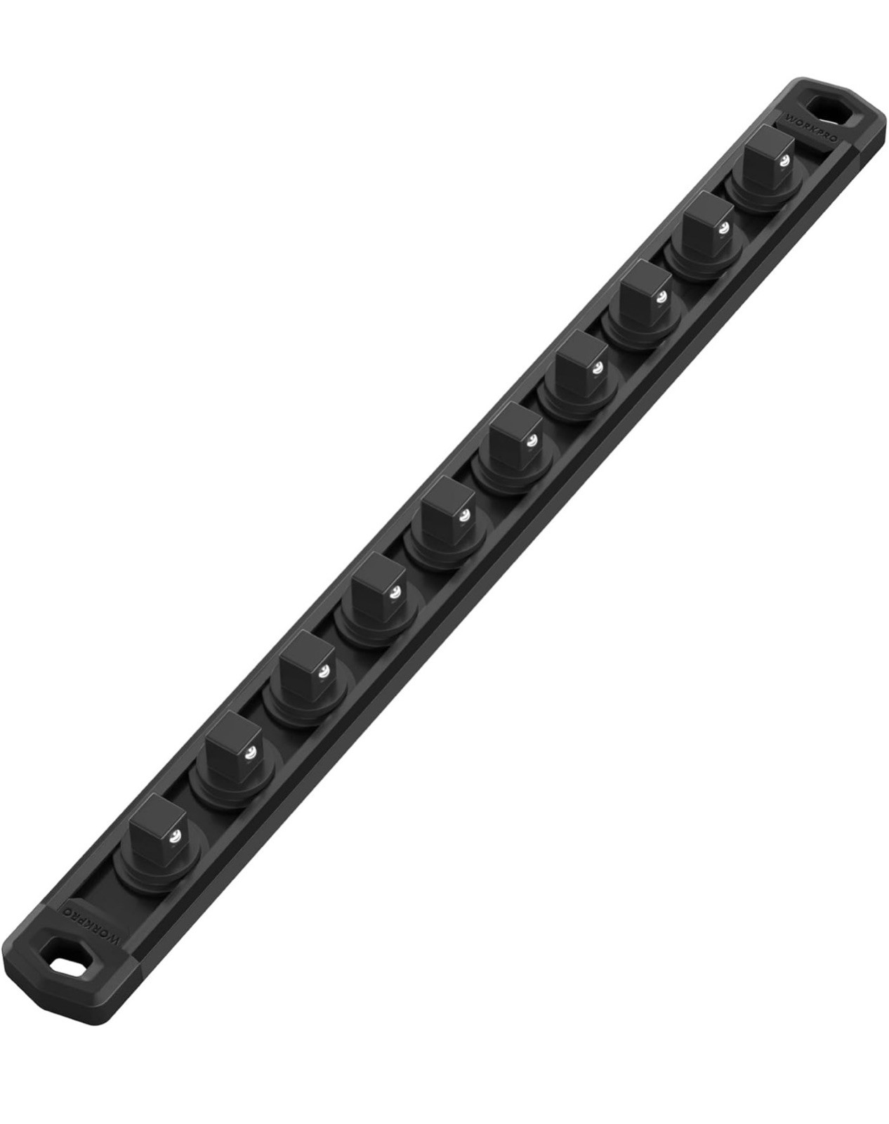 WORKPRO Magnetic Socket Organizer, 3/8-Inch Drive Aluminum 3/8″ DR, Black – NEW!