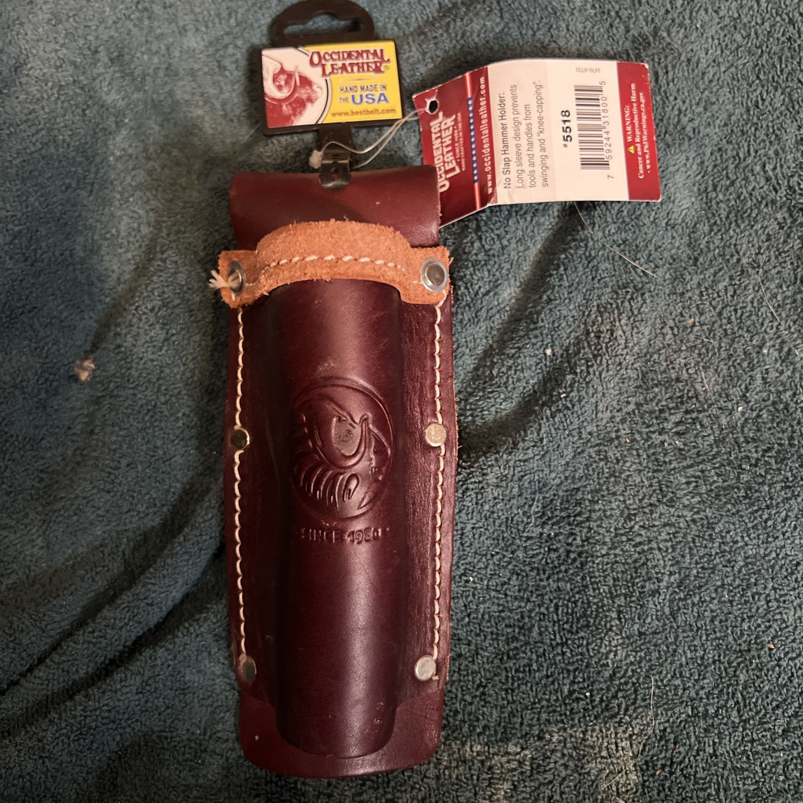 Occidental Leather 5518 No Slap Leather Hammer Holder with Long Sleeve Design