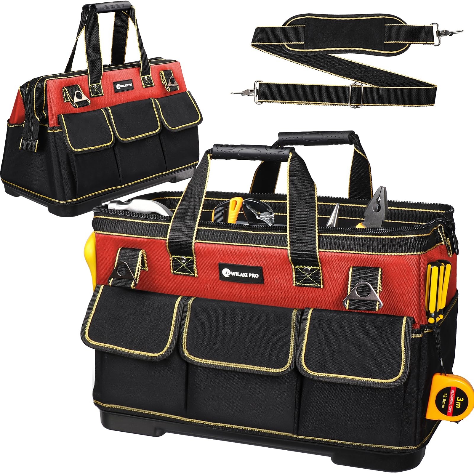 WILAXI PRO 20 in Tool Bag For Men with Waterproof Molded Base, High Capacity …