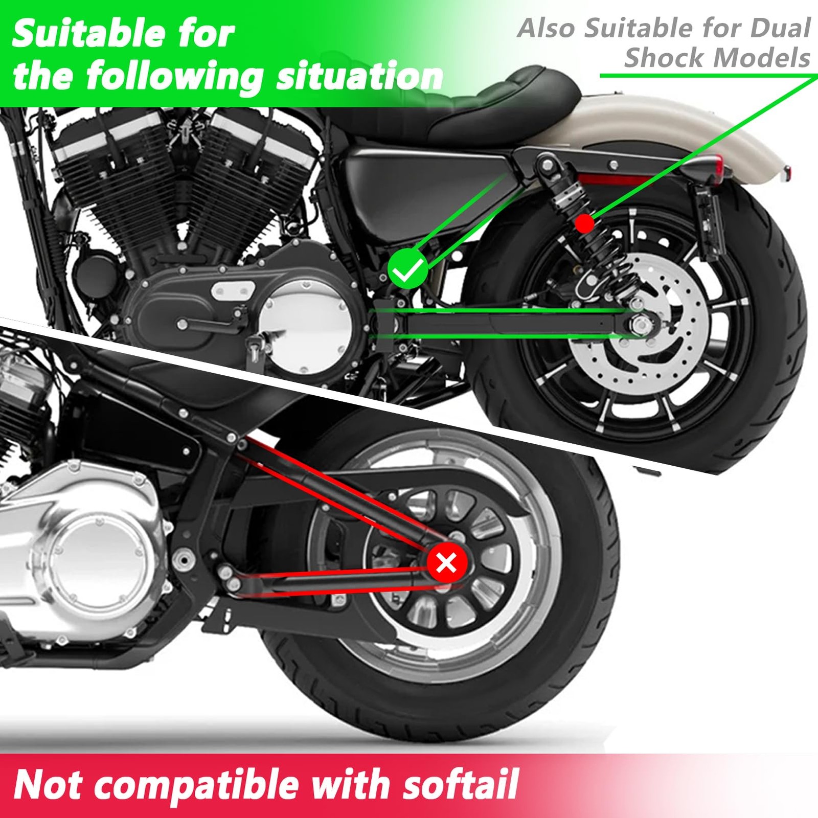 Motorcycle Swingarm Bag with Black Synthetic Leather, Swing Arm Bag Motorcycl.
