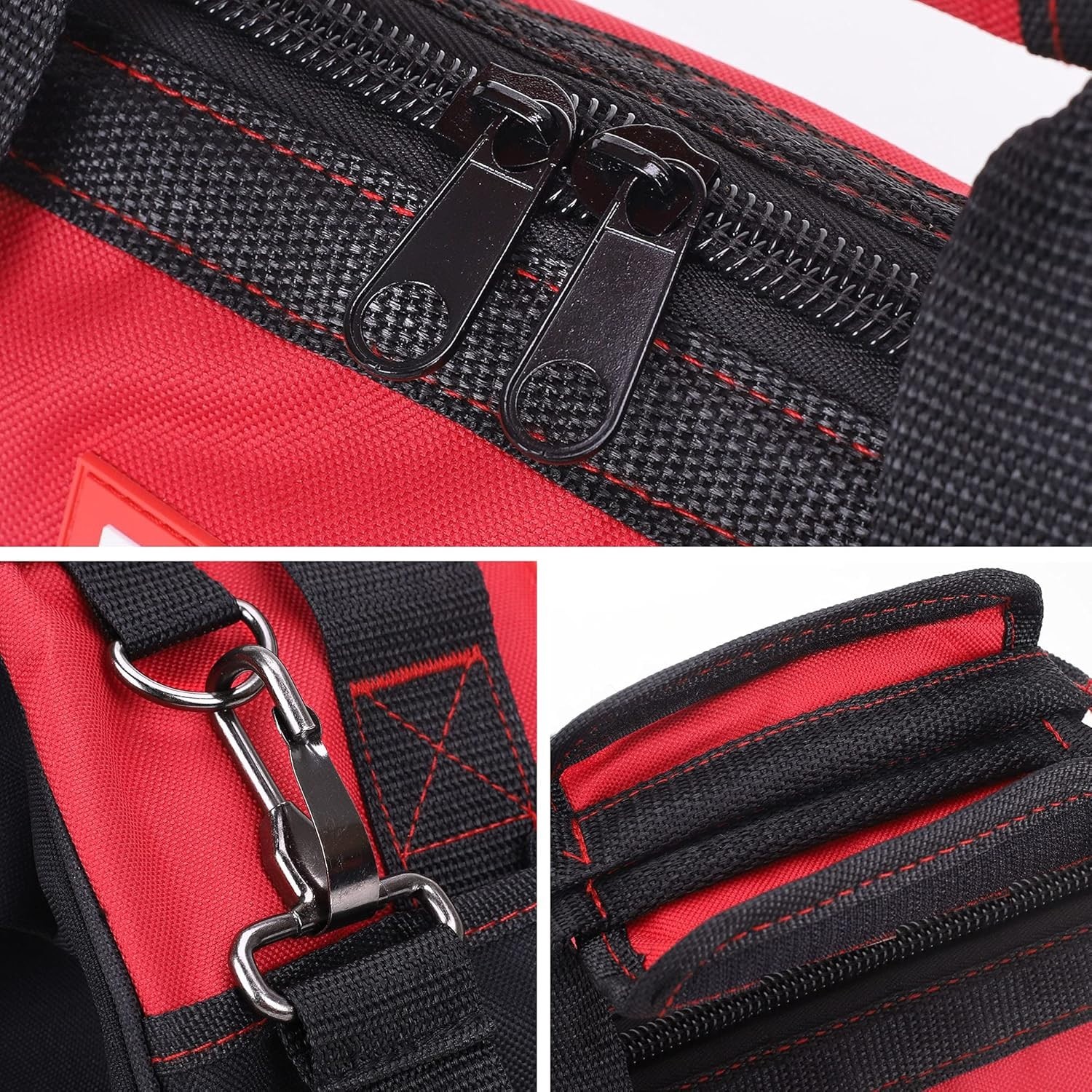 Compact 14-Inch Black & Red Tool Organizer – Zip-Top for Maximum Accessibility