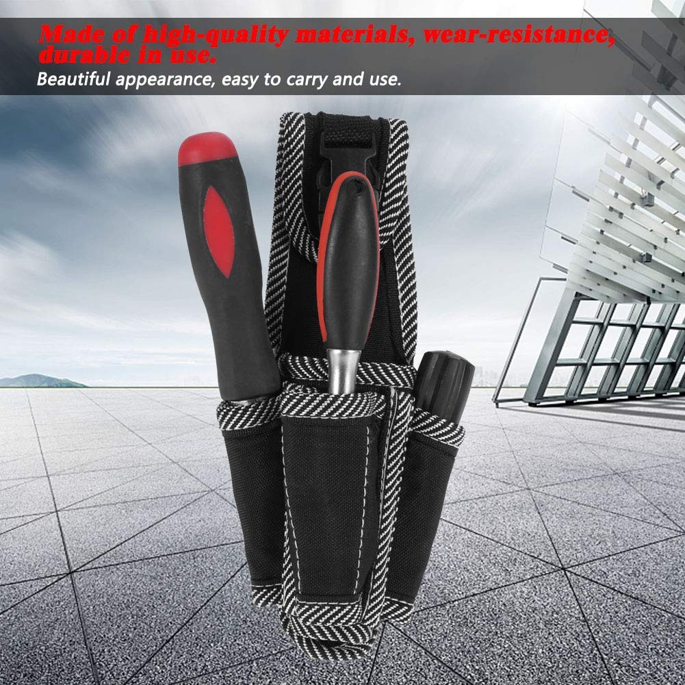 Black Multifunctional Electrician Tool Bag Small Pocket Pouch Belt Storage