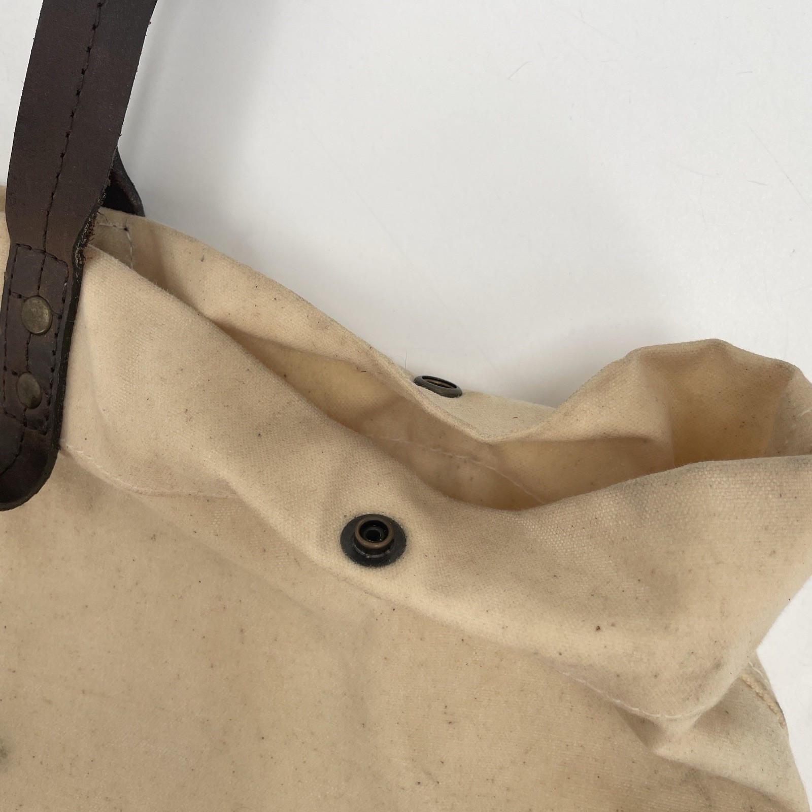 Birdkage Waxed Canvas Utility Tote Bag – 20”x10” – Snap Closure – Leather Straps