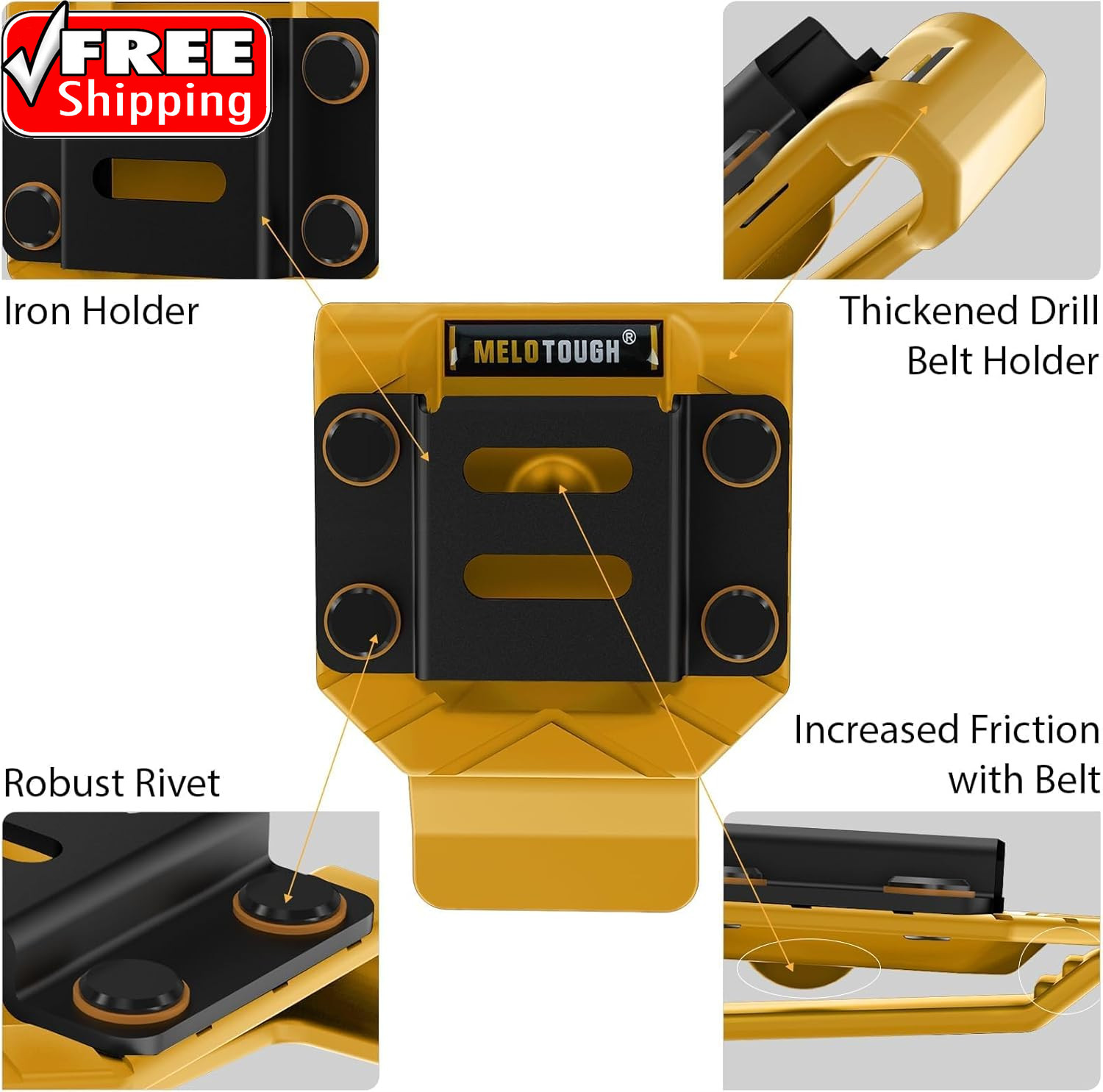 Drill Belt Clip,Drill Holder for Tool Belt,Measuring Tape Holder for Impact Driv