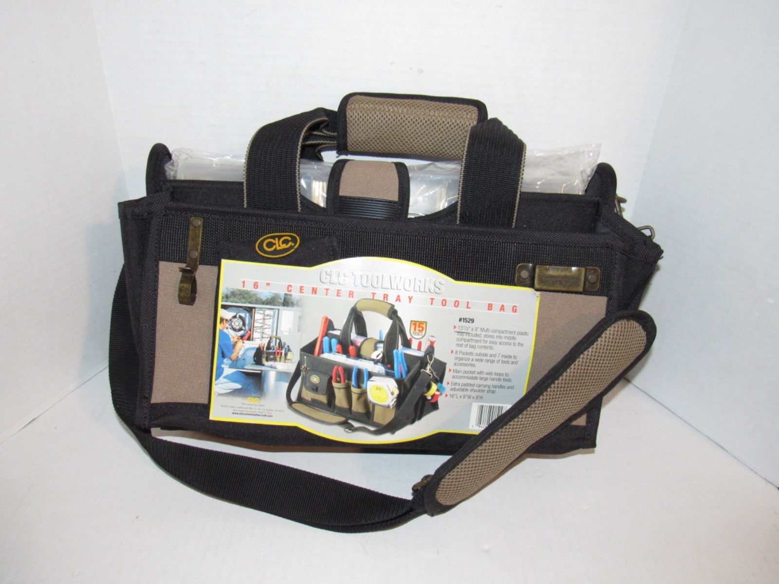NEW CLC CustomLeatherCraft ToolWork 1529 16 In. Center Tray Tool Bag, 15 Pocket