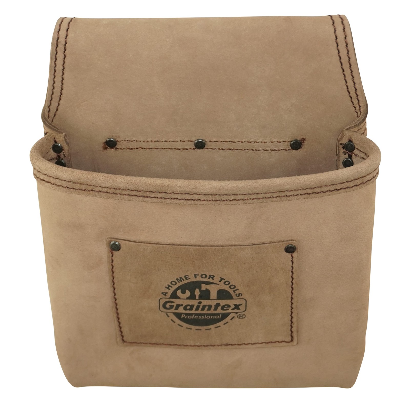 ST2009 Pocket Nail & Tool Pouch Natural Top Grain Leather for Framers, Constr…