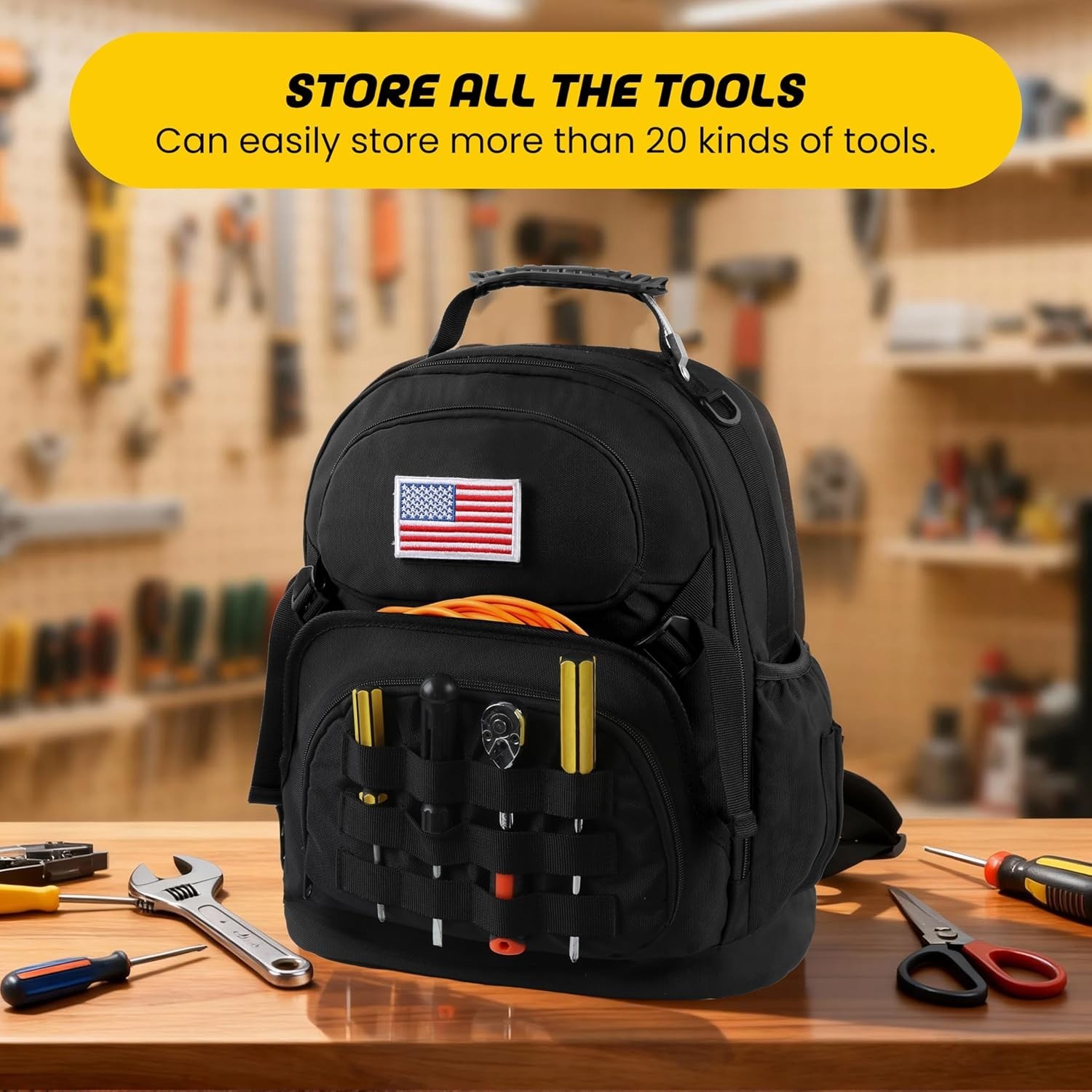 Waterproof Tool Storage Backpack – Adjustable & Comfortable for Any Professional