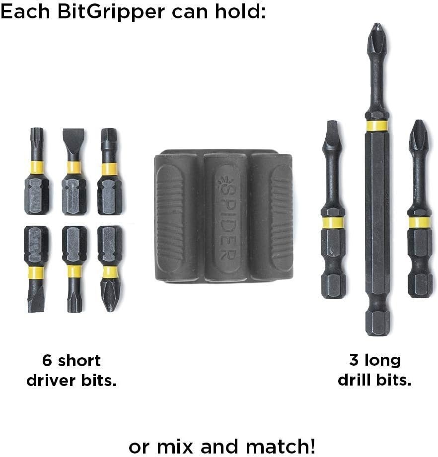 Upgrade Your Organization: 4 Silicone BitGrippers with Peel and Stick Adhesive