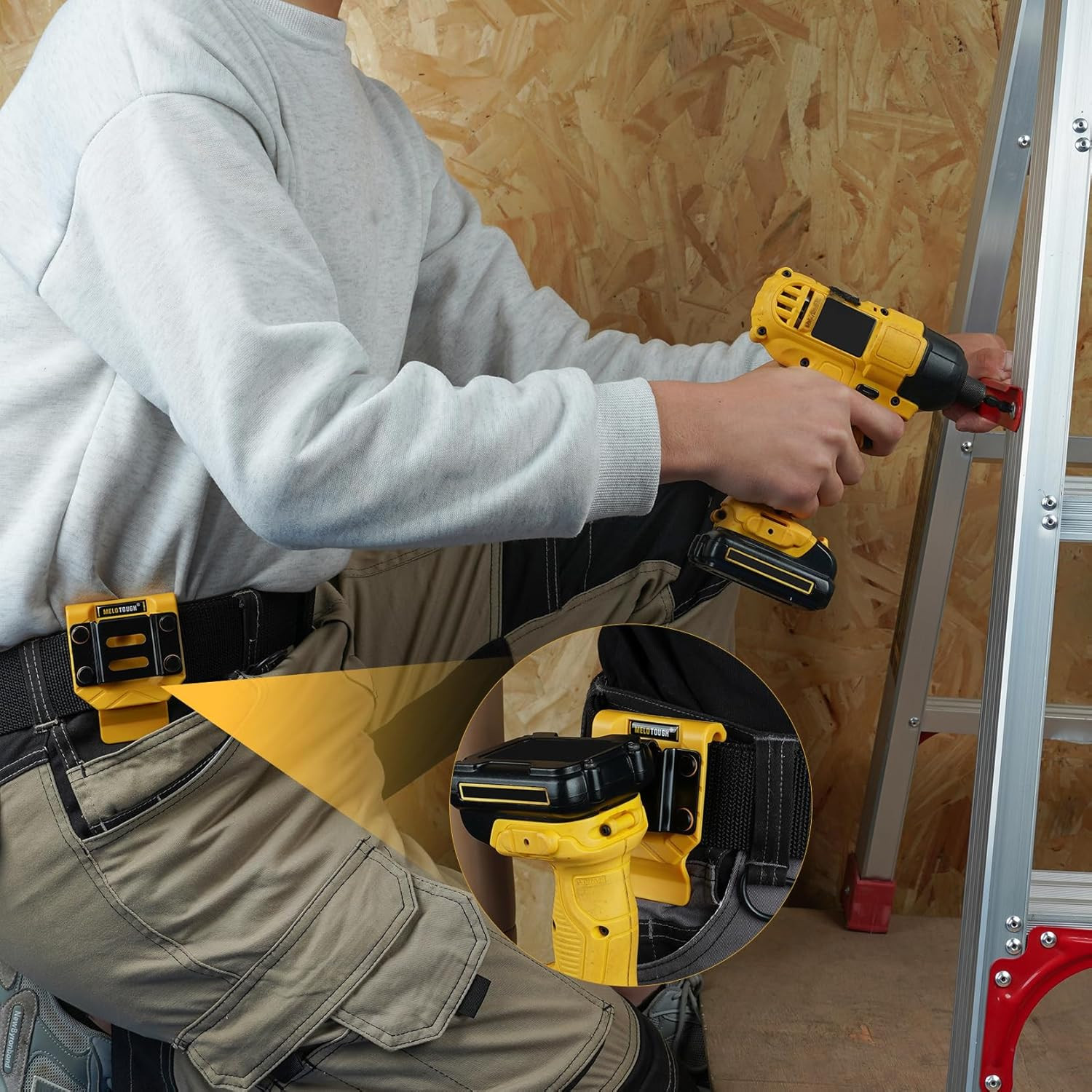 Drill Belt Clip,Drill Holder for Tool Belt,Measuring Tape Holder for Impact