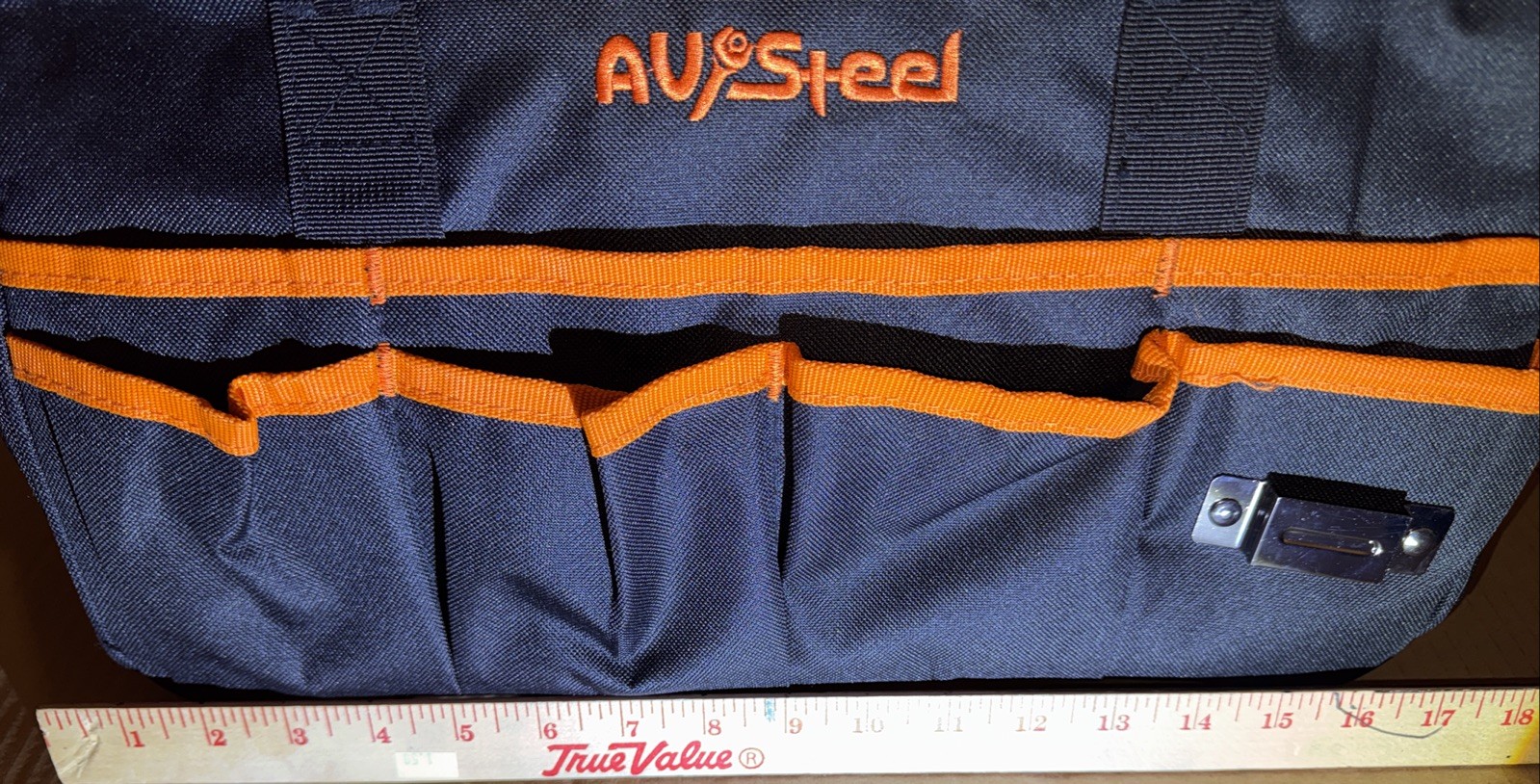 Tool Bag Wide Mouth 16 Pockets Adjustable Shoulder Strap Tool Clip Oxford 1680D
