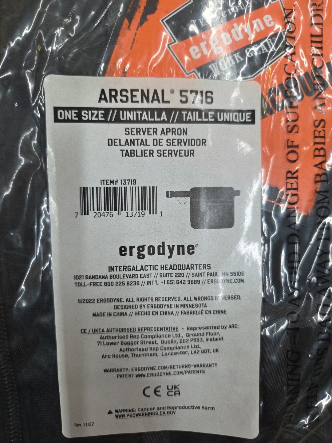 Ergodyne 5716 Pouch, Tool Pouch, Black, Mesh, 5 Pockets