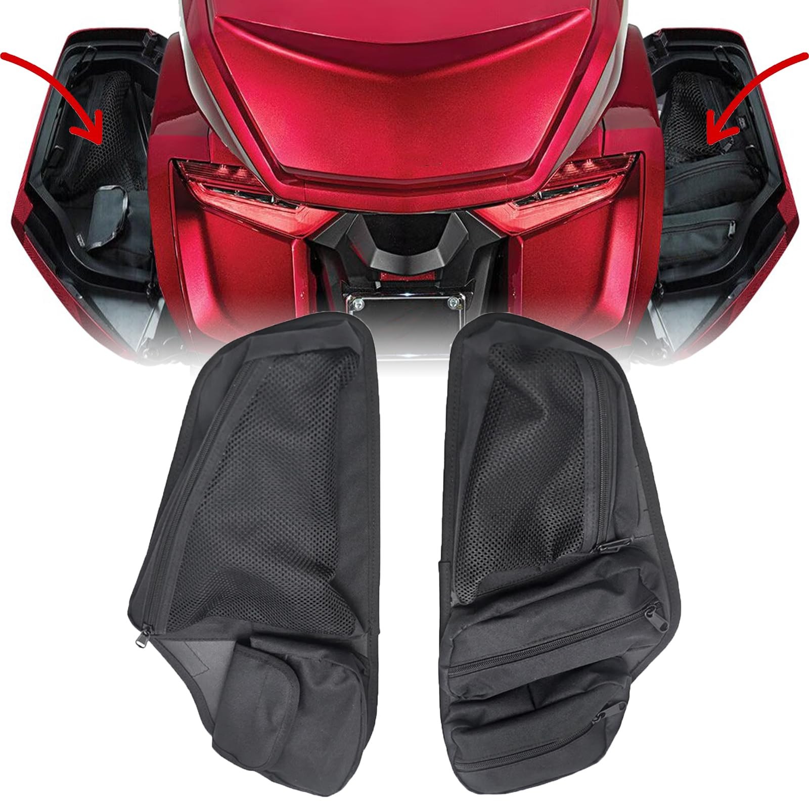 Motorcycle Saddle Bag Lid Organizers Side Case Trunk Storage Gear Bag Pocket …