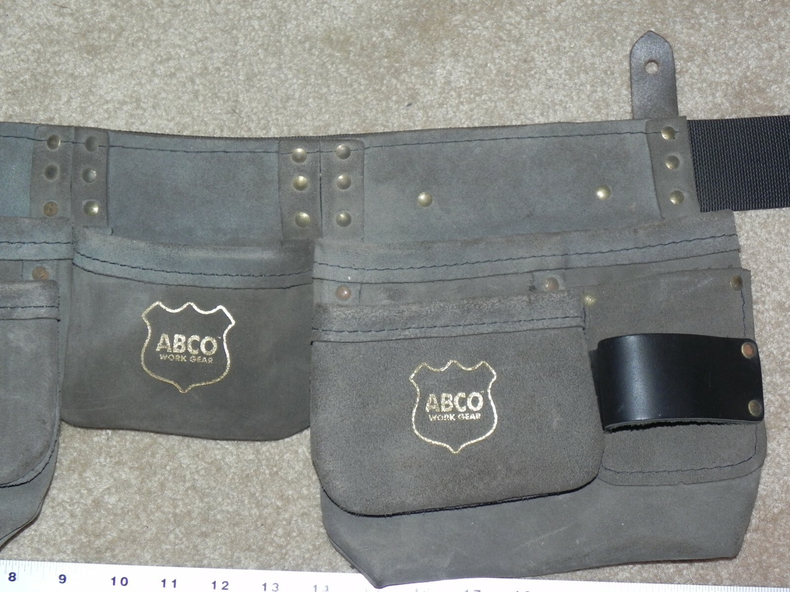 ABCO Work Gear ~ LEATHER CARPENTER, FRAMER TOOL BELT – Free Shipping!